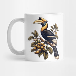 The Great Hornbill on Fig Tree, Vintage Mug